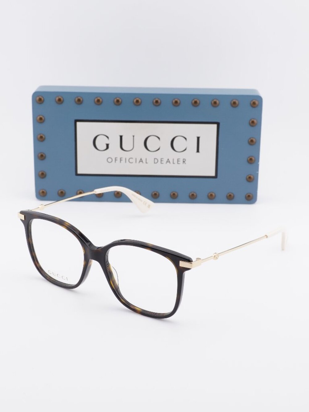 Gucci GG0512O 002 Square Eyeglasses - Havana / Gold 52mm